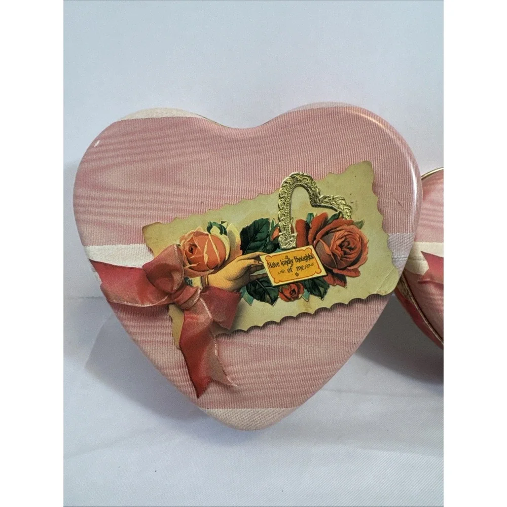 Vintage Heart Shaped Tins By Russ‎ 2 In Lot Memories Of Love Valentine